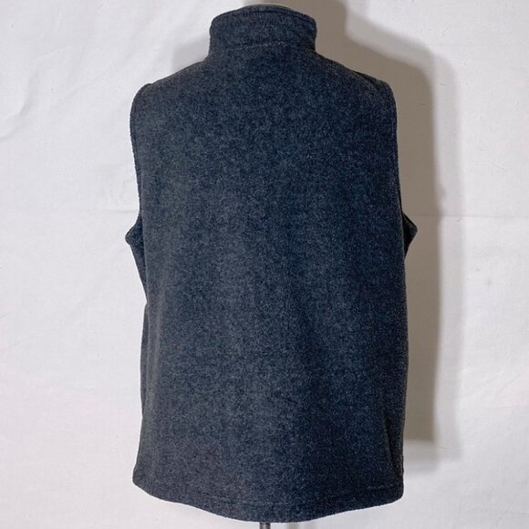 5/&25 Vintage Northern Reflections grey fleece zip vest with snowman M - Picture 4 of 13
